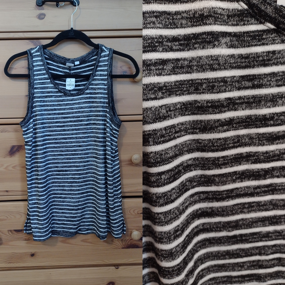 GAP Black and White Striped Tank Top
